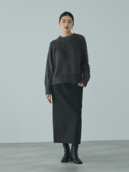 カーブヘムシャギーニットプルオーバー≪手洗い可能≫