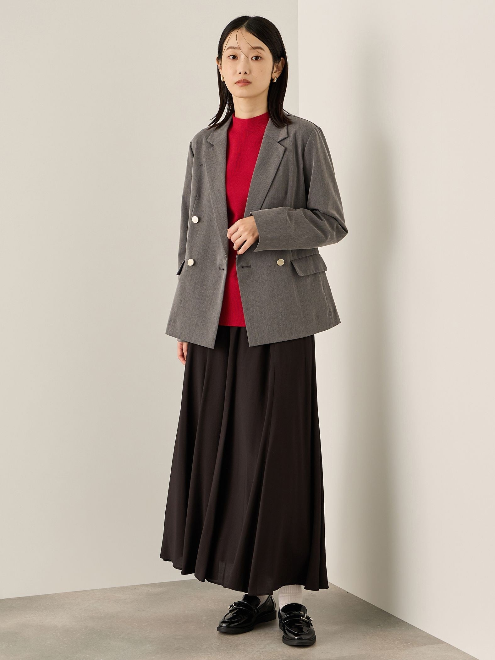 フローイングウールサーキュラースカート