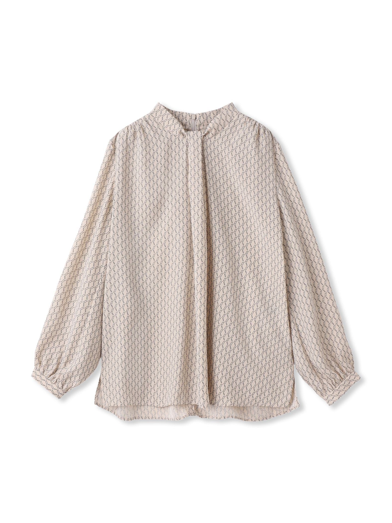 【WEB限定】バックサテン小紋プリントブラウス