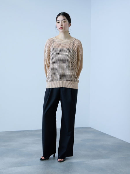 クルーネックワイドプルオーバー