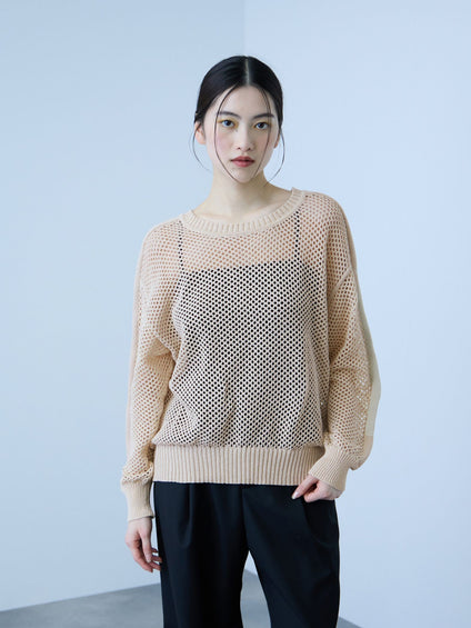 クルーネックワイドプルオーバー