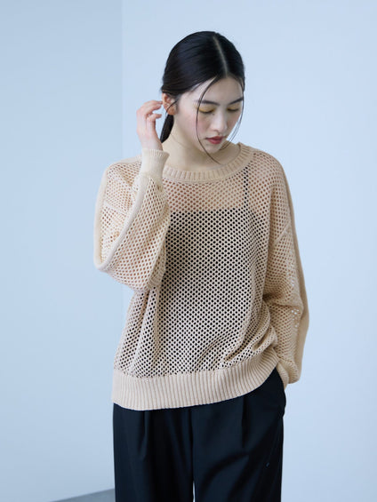 クルーネックワイドプルオーバー