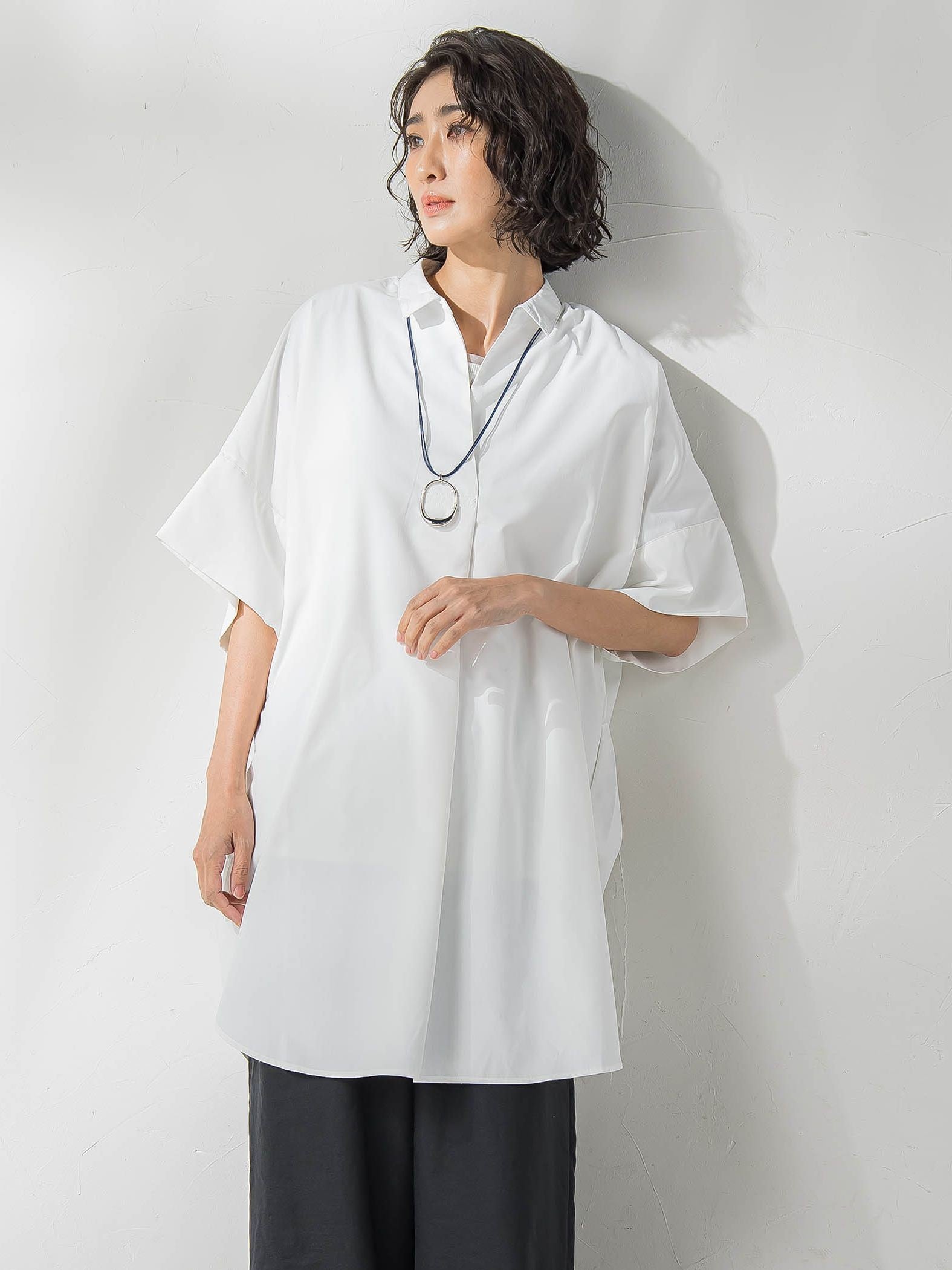 【WEB限定】チュニックシャツ≪手洗い可能≫