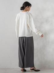 裏毛Vネックカットソー≪手洗い可能≫