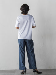 【WEB限定/大きいサイズ】“美脚デニム見え”ワイドパンツ