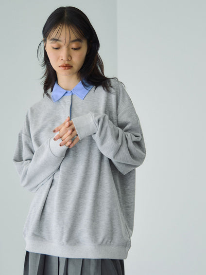 配色ポロスウェットプルオーバー≪セットアップ対応/手洗い可能≫