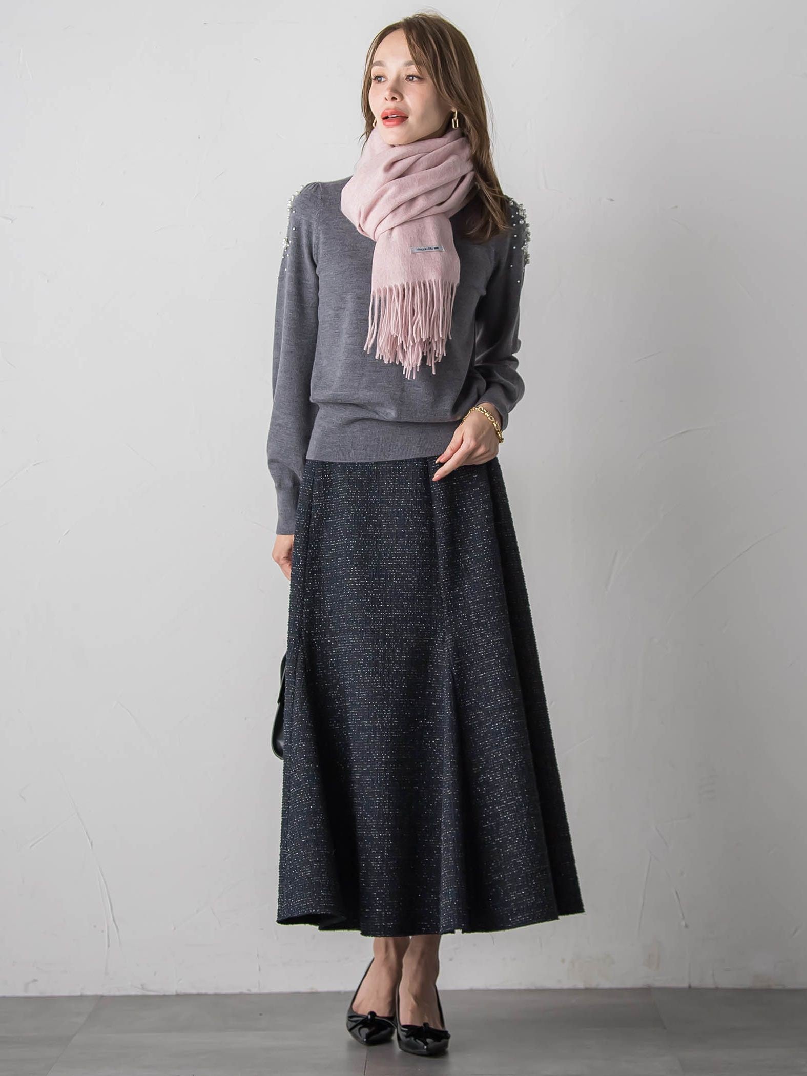 ツイードラメマーメイドスカート