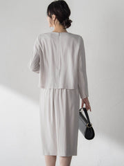 アチェローザバックサテンジョーゼットワンピース