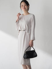 アチェローザバックサテンジョーゼットワンピース