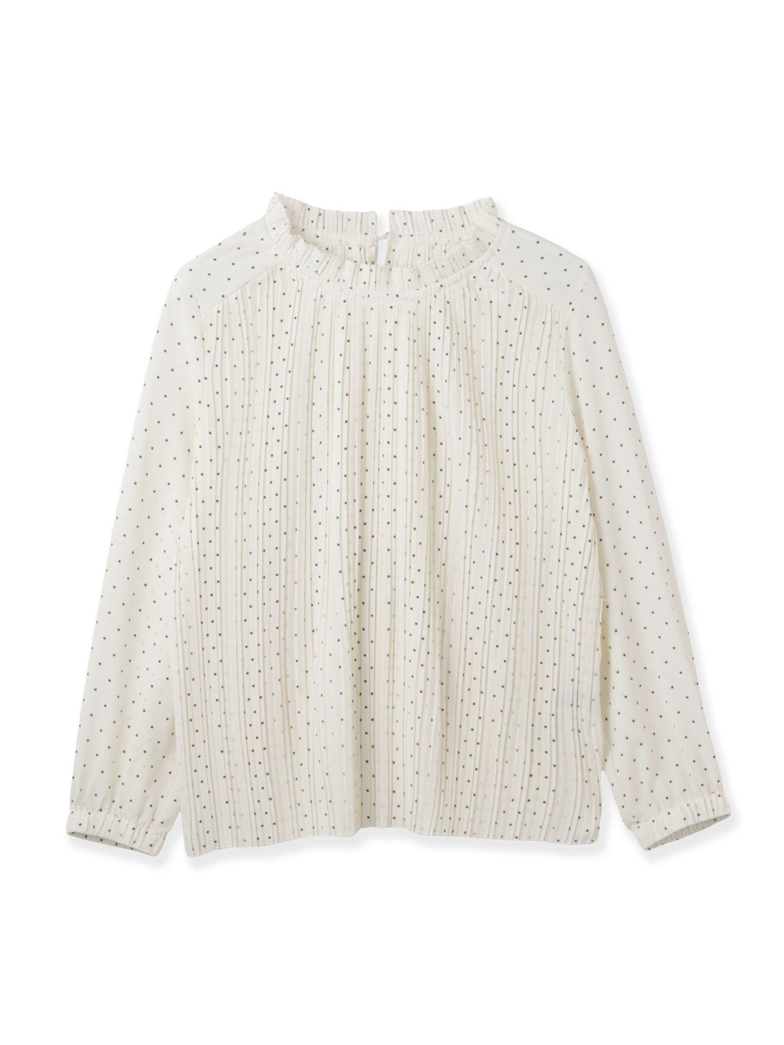 ライトデシンドットフリルネックブラウス