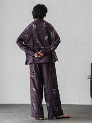 【40周年限定】パッチワーク刺繍オープンカラーシャツ