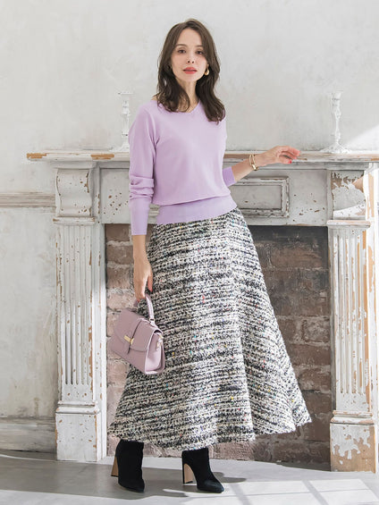 CLARENSONミックスツイードスカート