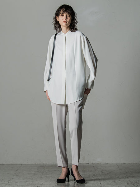 ダブルクロス2WAYロングシャツブラウス≪洗濯機で洗える/セットアップ対応≫