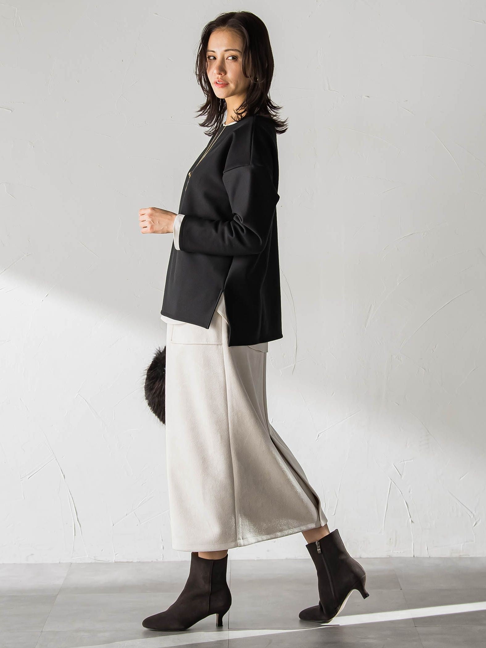 【WEB限定】裏毛布クルーネックプルオーバー≪毛玉防止・ストレッチ≫