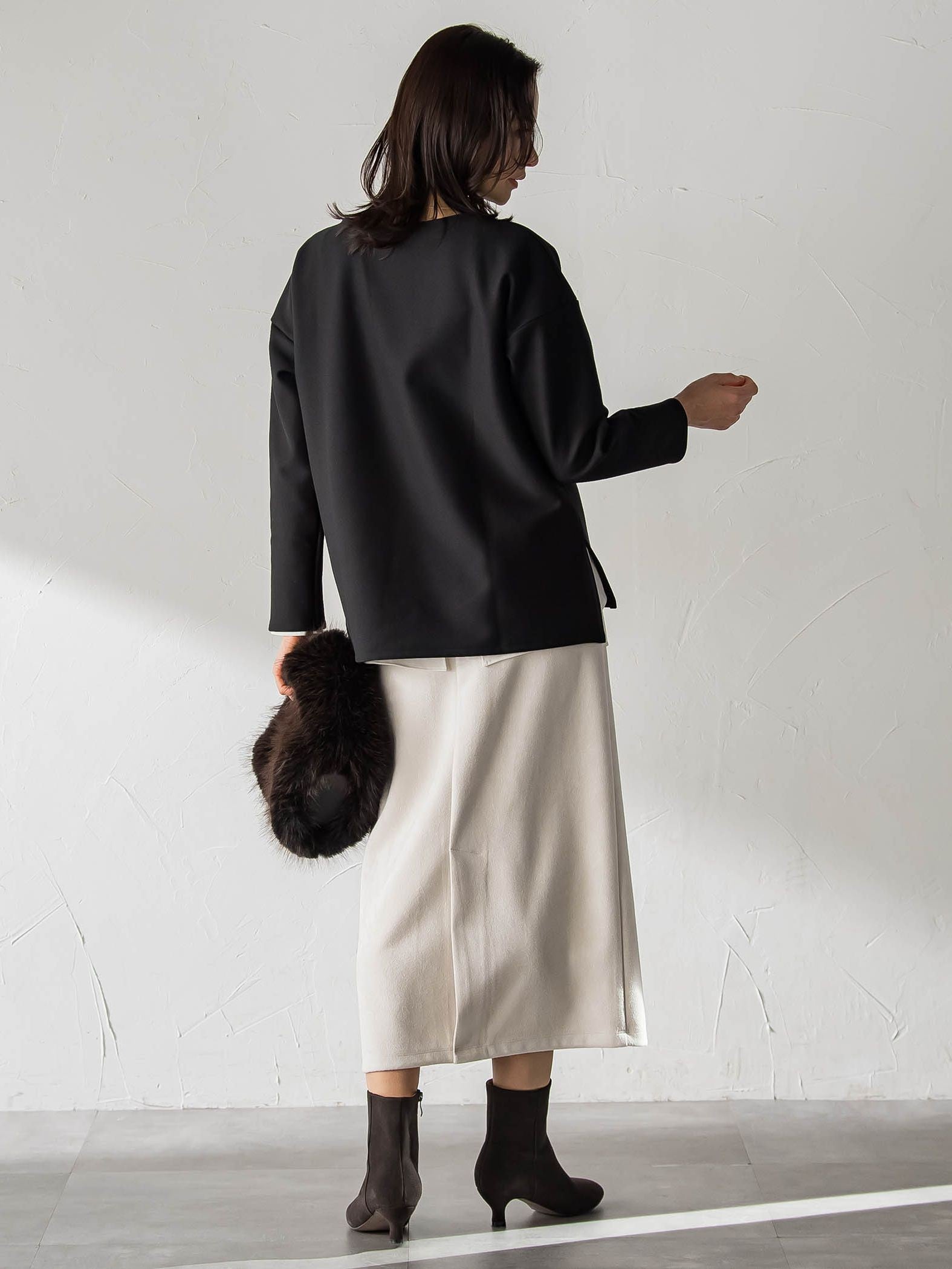 【WEB限定】裏毛布クルーネックプルオーバー≪毛玉防止・ストレッチ≫