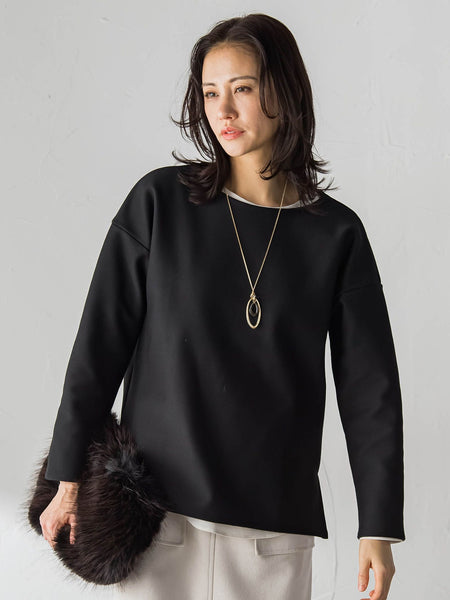 【WEB限定】裏毛布クルーネックプルオーバー≪毛玉防止・ストレッチ≫