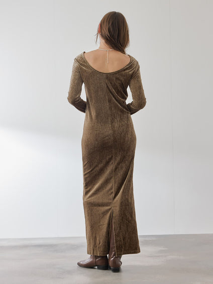 ベロアバックシャンワンピース≪手洗い可能≫