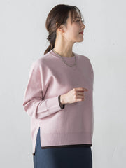 配色クルーネックニット≪洗える≫