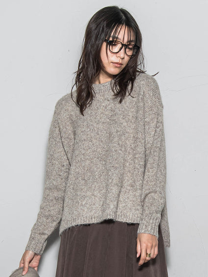 ラメスパンコールクルーネックニット≪手洗い可能≫