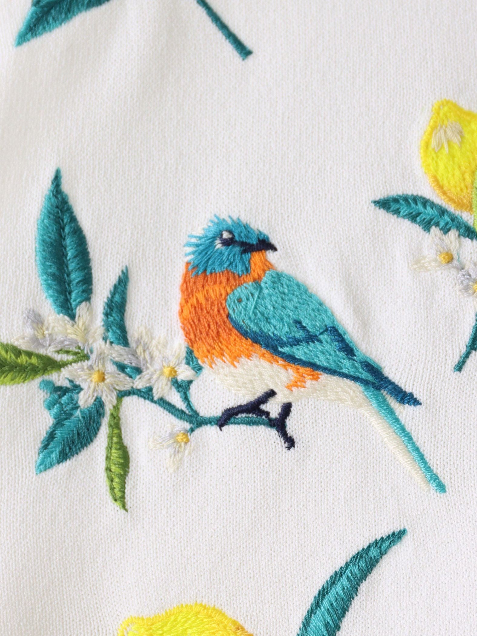 レモン刺繍ニットカーディガン