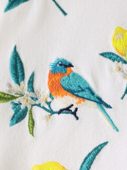 レモン刺繍ニットカーディガン