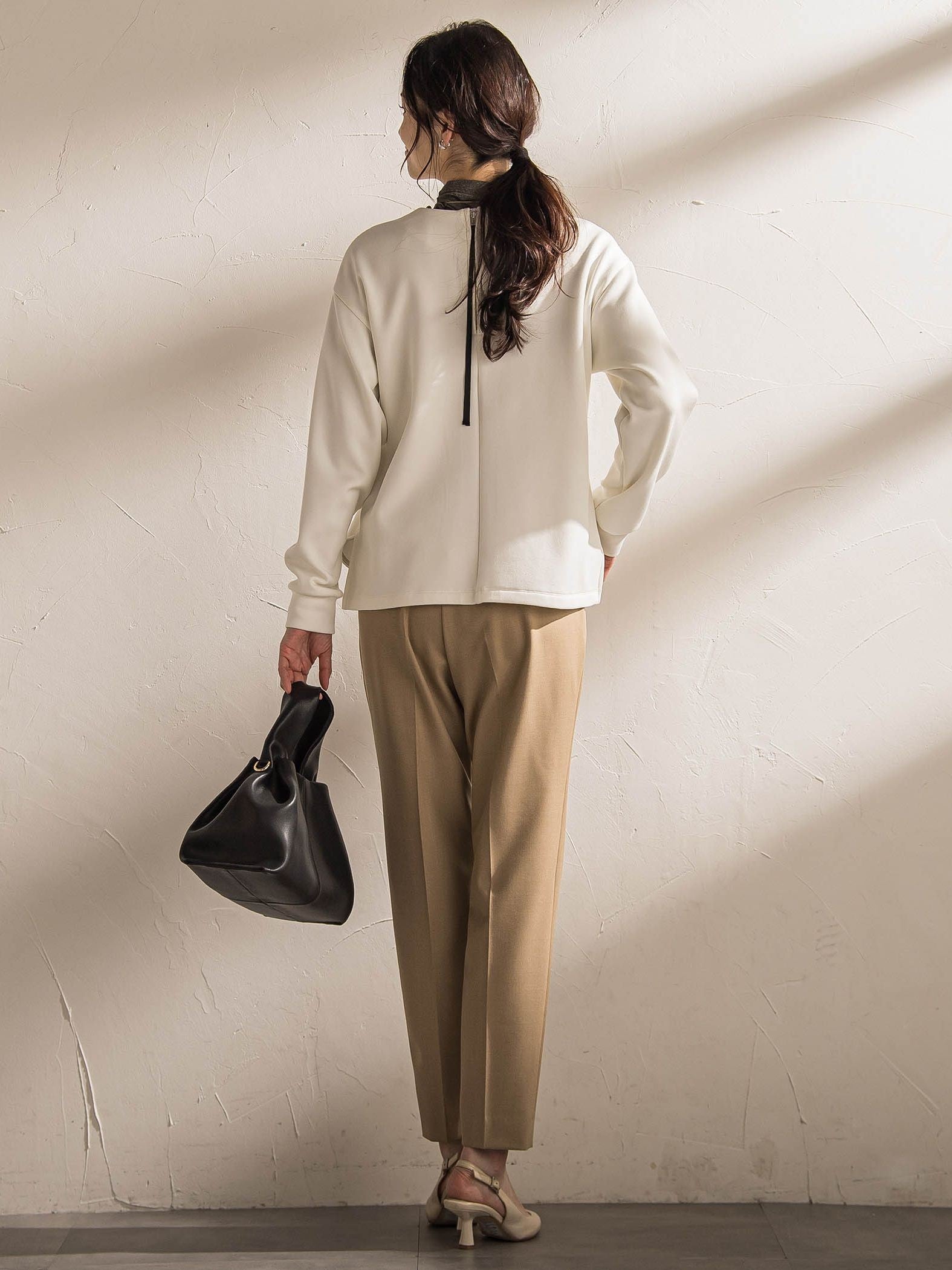 【WEB限定】美シルエット裏起毛ストレッチパンツ≪13号あり/毛玉防止≫