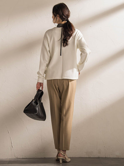 【WEB限定】美シルエット裏起毛ストレッチパンツ≪13号あり/毛玉防止≫