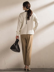 【WEB限定】美シルエット裏起毛ストレッチパンツ≪13号あり/毛玉防止≫