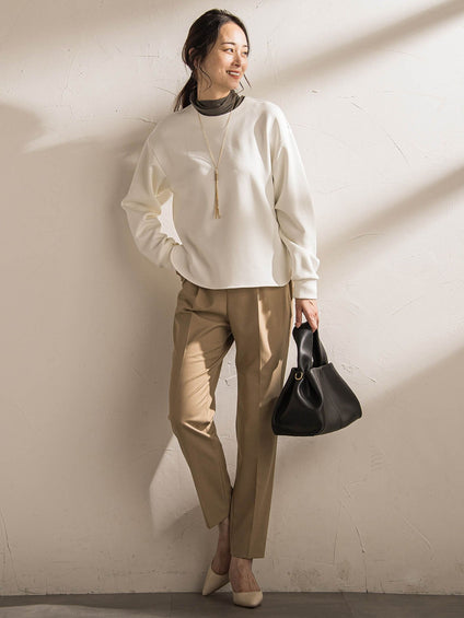 【WEB限定】美シルエット裏起毛ストレッチパンツ≪13号あり/毛玉防止≫