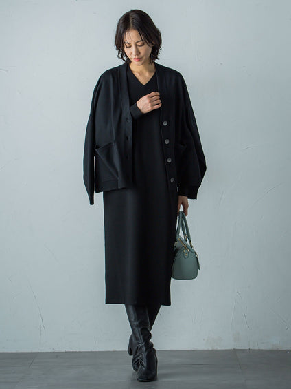 【WEB限定】Vネックニットワンピース≪丈長めあり/手洗い可能≫