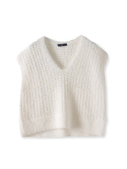 透かしフェザーニットジレ