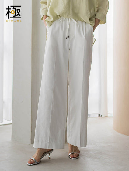 【WEB限定/+5cm丈長め】【極・名品パンツ】シェルタリングワイドパンツ