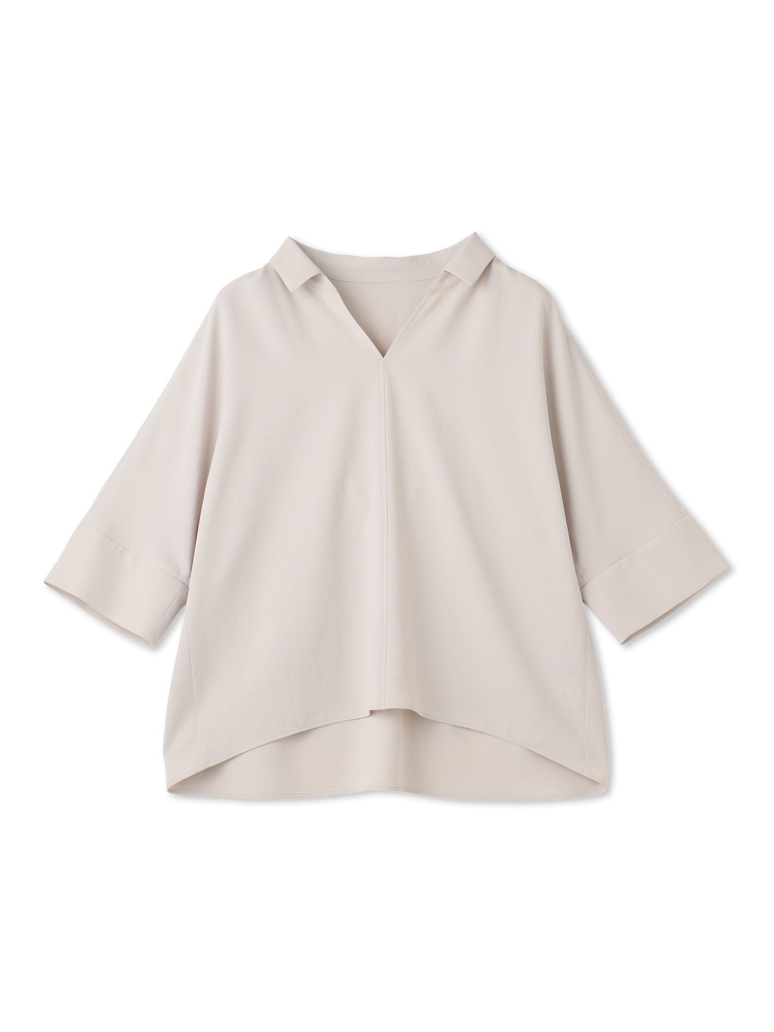【一部店舗限定販売】キレイ×リラックス スキッパーブラウス≪洗濯機で洗える≫