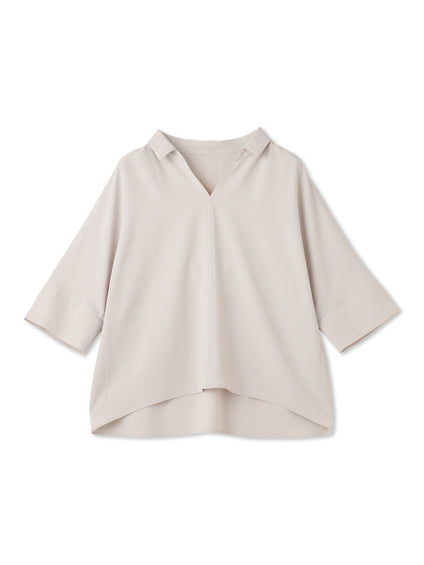 【一部店舗限定販売】キレイ×リラックス スキッパーブラウス≪洗濯機で洗える≫