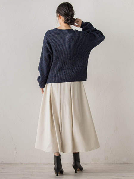 【WEB限定カラーあり】ラメボトルネックプルオーバー≪手洗い可能≫