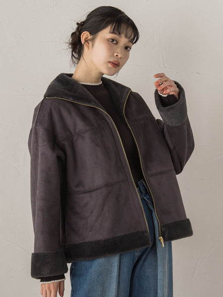 【WEB限定】フェイクムートンファーコート