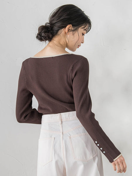 配色RIBニット≪手洗い可能≫