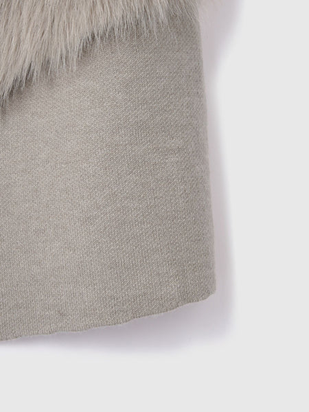 フロントフェイクファーニットベスト