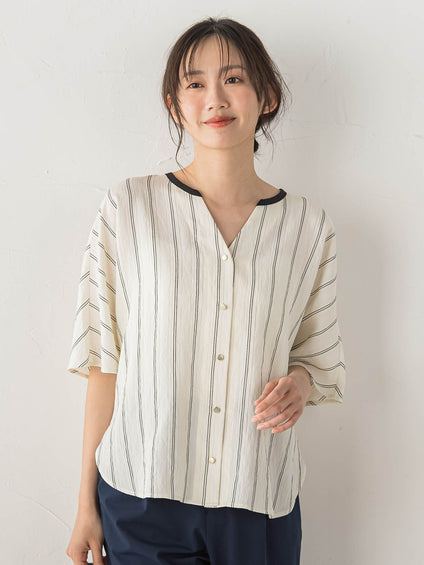 ドビーストライプブラウス