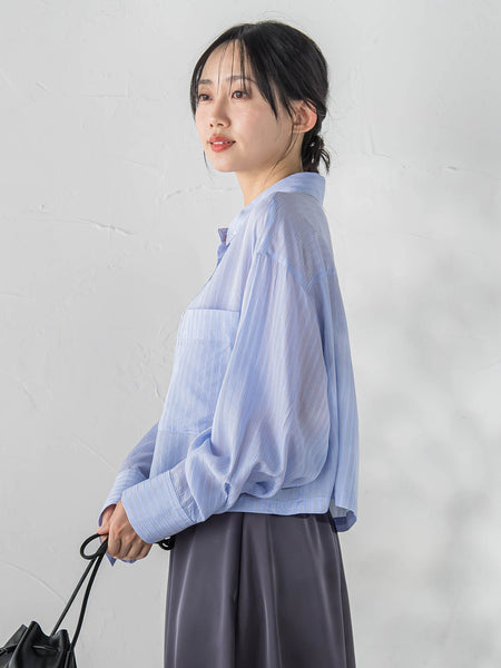 LYOCELL DOBBY STRIPEシャツ