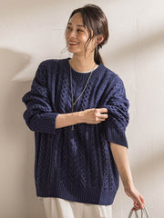 【WEB限定】ケーブル柄編みニット≪洗える≫