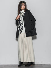 モスダンボール×中綿キルティングノーカラーコート≪手洗い可能≫