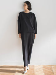 【大きいサイズ】ハイストレッチカルゼストレートパンツ