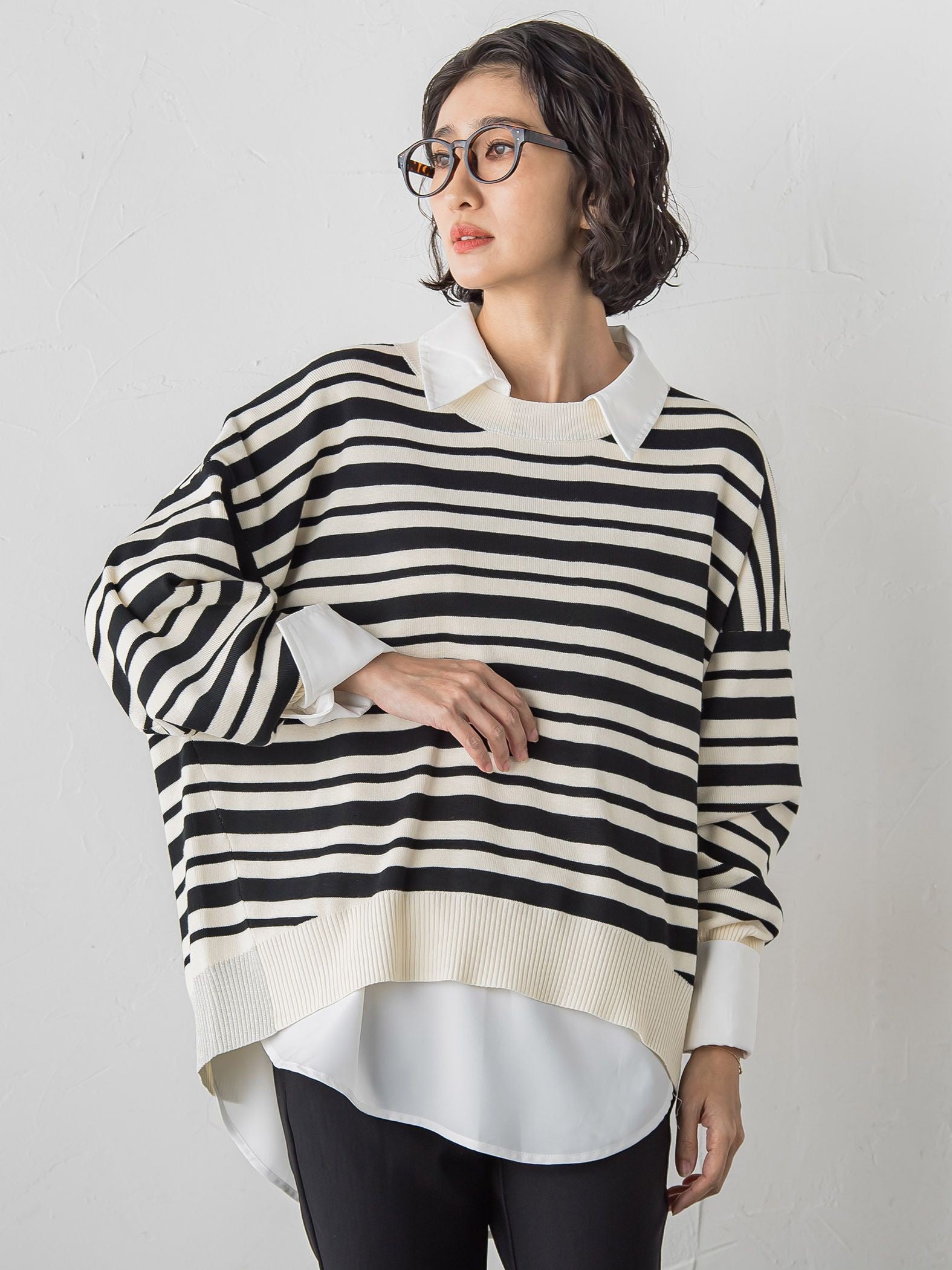 【WEB限定】”3コーデが叶う2点セット”ニット×シャツ