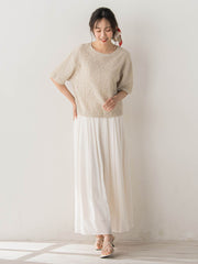 Recycle Slub BluseクロップドTシャツ