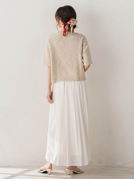 Recycle Slub BluseクロップドTシャツ