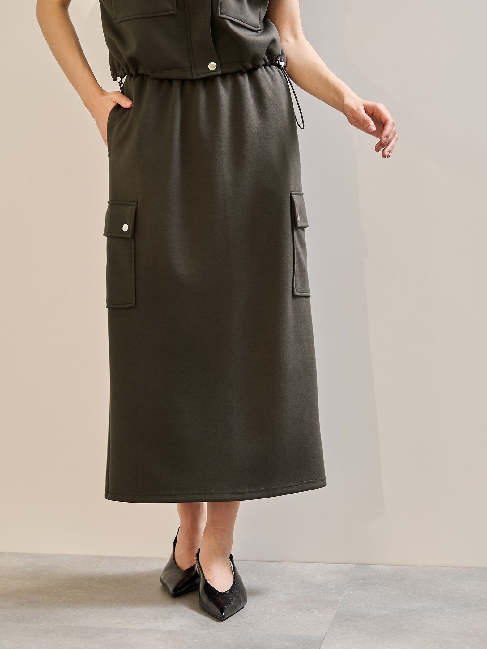 【SET】ダンボールニットベスト×スカート2ピース