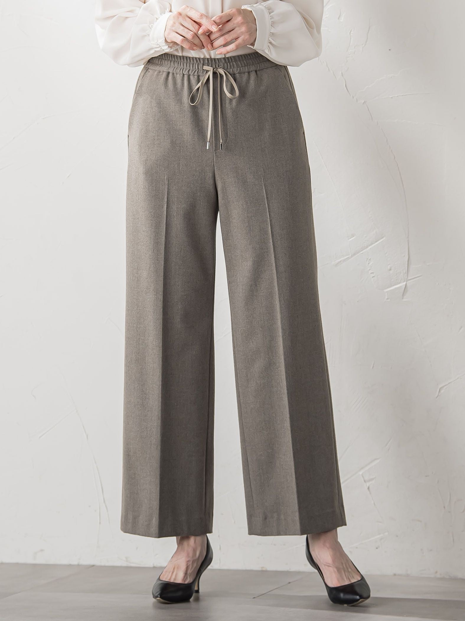 【biyori】ピクシエスタワイドパンツ≪洗濯機で洗える≫