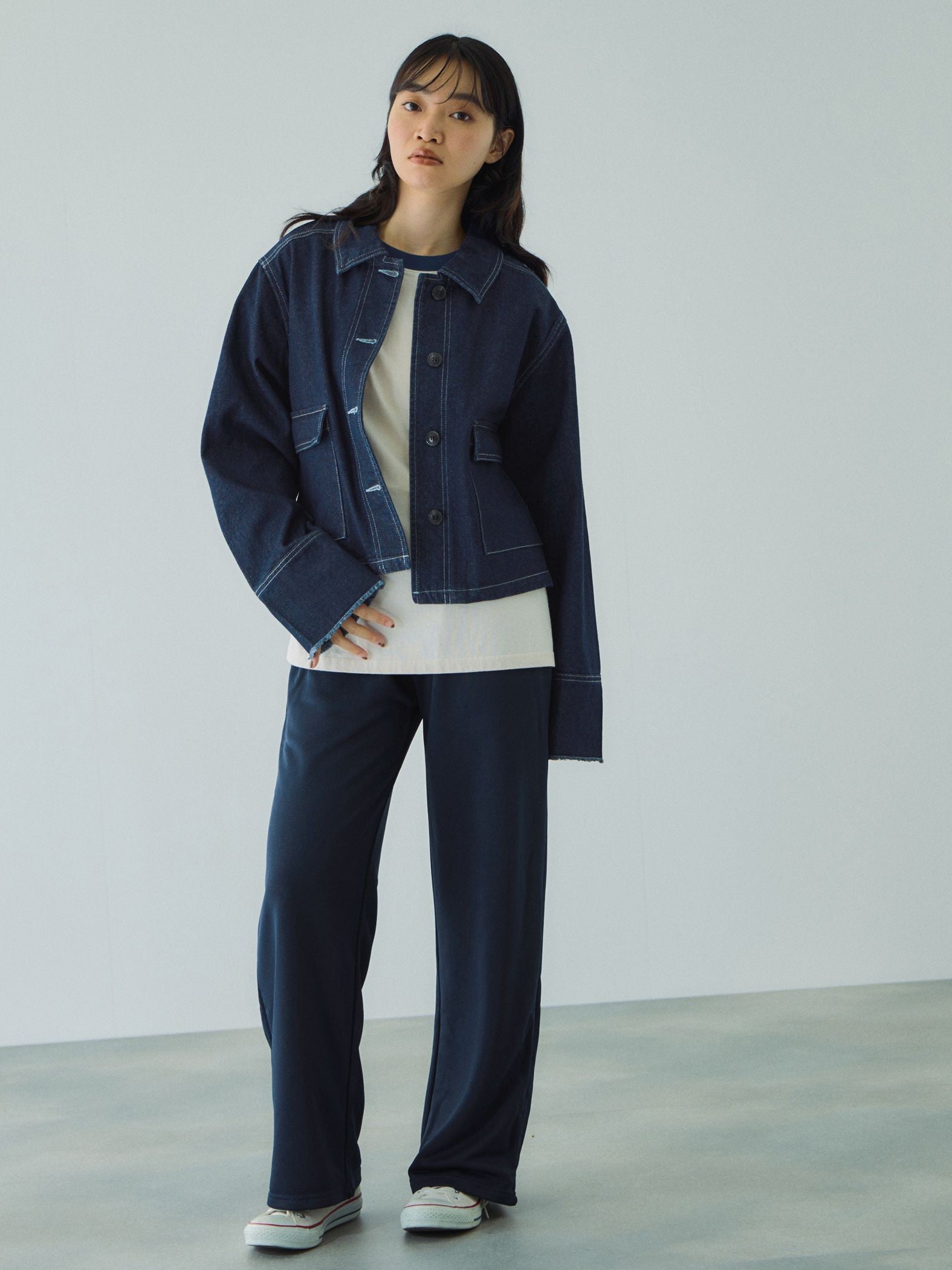 配色ドッキングスウェットパンツ≪セットアップ対応/手洗い可能≫