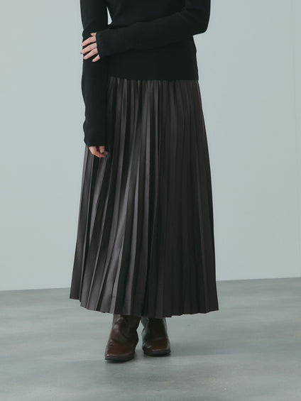 レザーライクジョーゼットプリーツスカート≪手洗い可能≫